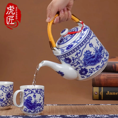 Théière en céramique jingdezhen grande capacité style chinois