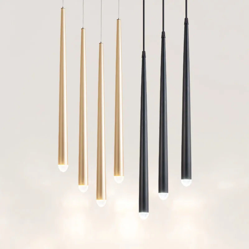 Cône suspension LED lampe Long Tube bulle acrylique cuisine île salle à manger boutique Bar comptoir décoration cylindre tuyau suspension