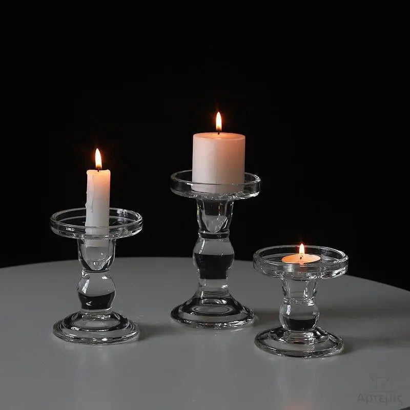 chandelier en verre colonne romaine pour décorations romantiques - vue 6 sur 12