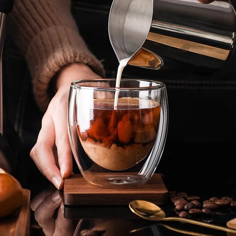 Ensemble tasses expresso double paroi verre 80 ml - vue 4 sur 7