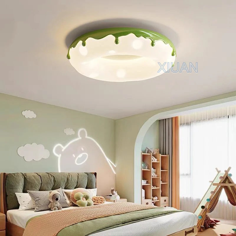Macron Coloful Donuts Lamp 42cm 52cm Bedroom Ceiling Light White Pink Green Coffee Children‘s Room Chandelier Lights Indoor LED - vue 2 sur 23