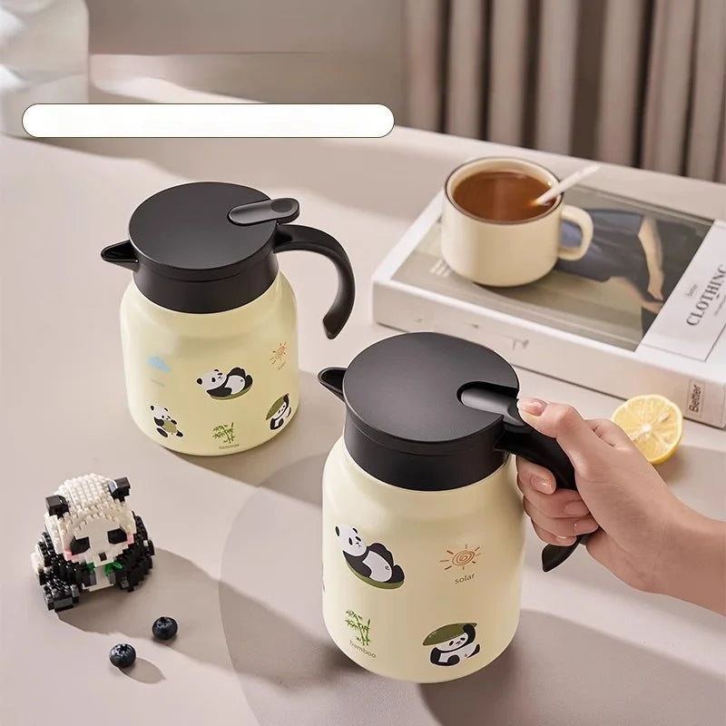 Théière isotherme panda grande capacité acier inoxydable maison