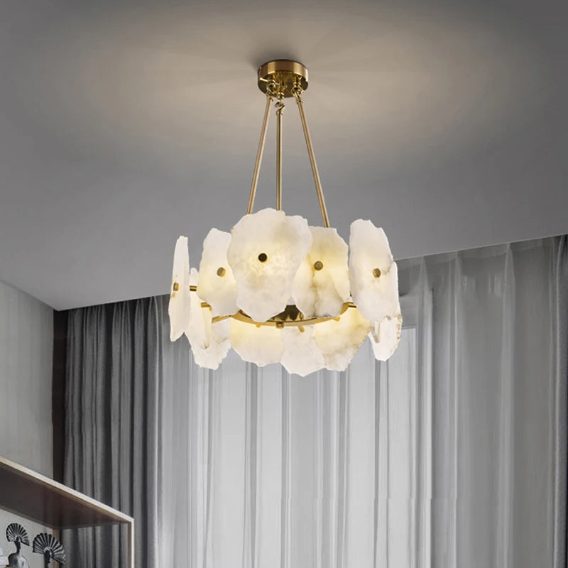 lustre en marbre naturel de luxe led pour bar et restaurant - vue 3 sur 6
