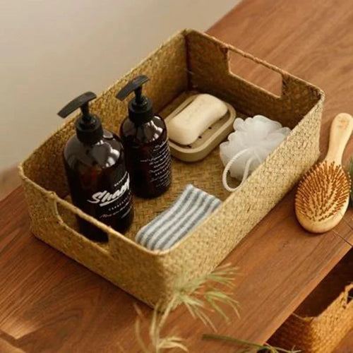 panier en osier tressé pour rangement et décoration - vue 3 sur 8