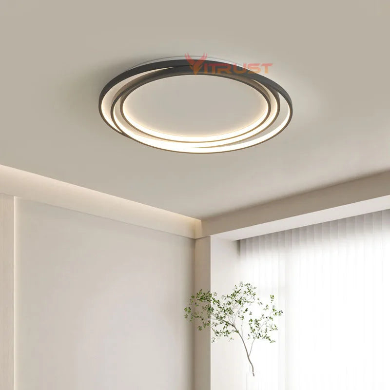 Plafonnier LED nordique lampe noir blanc chambre salle à manger cuisine plafond moderne à LEDs lampe Plafonnier LED étude Ailse - vue 2 sur 12