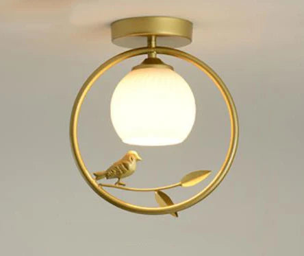 plafonnier nordique créatif avec motif oiseau pour balcon - vue 9 sur 10