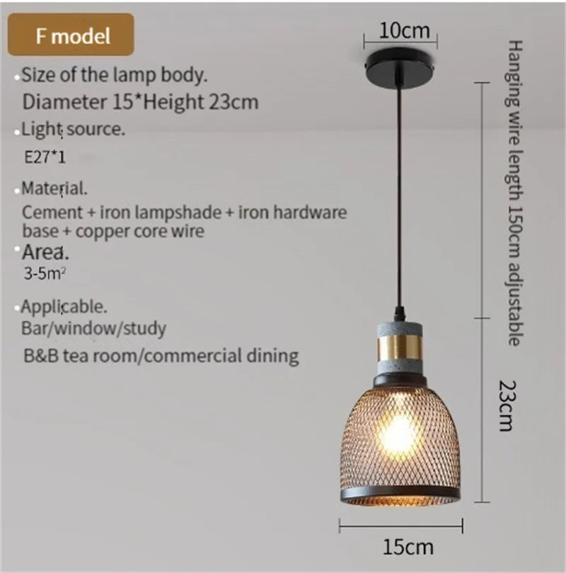 suspension en béton industriel avec abat-jour en fer - vue 22 sur 29