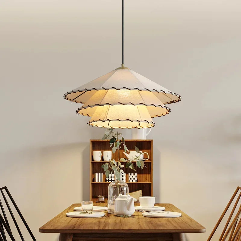 suspension nordique en tissu avec chapeau de paille pour décoration intérieure - vue 3 sur 14