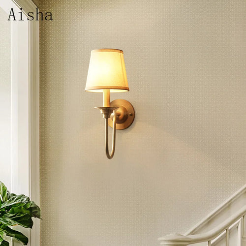 applique murale en tissu doré pour éclairage moderne intérieur - vue 2 sur 6