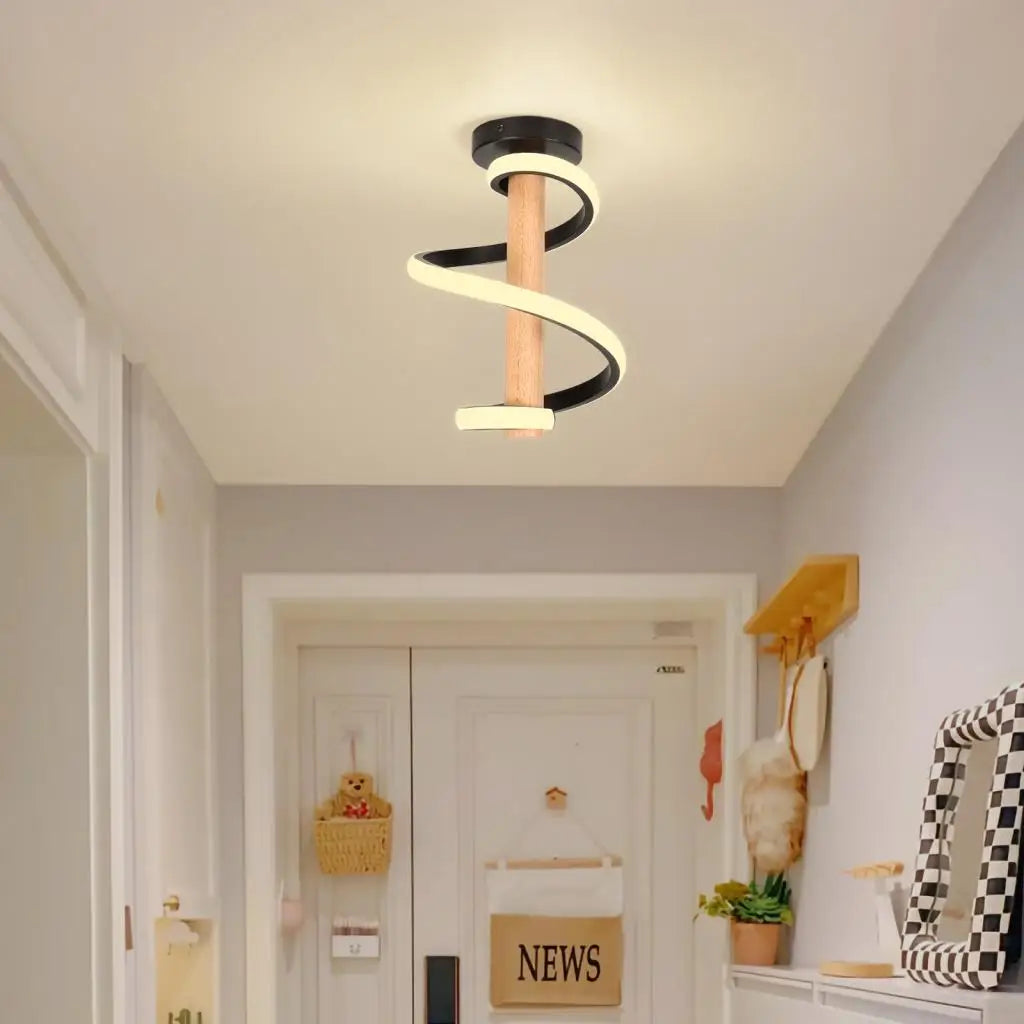 plafonnier led spirale nordique créatif pour intérieur - vue 3 sur 8