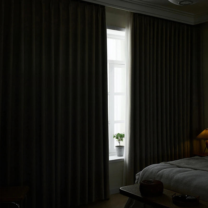 Rideau occultant moderne plissé pour baie vitrée salon - vue 4 sur 12