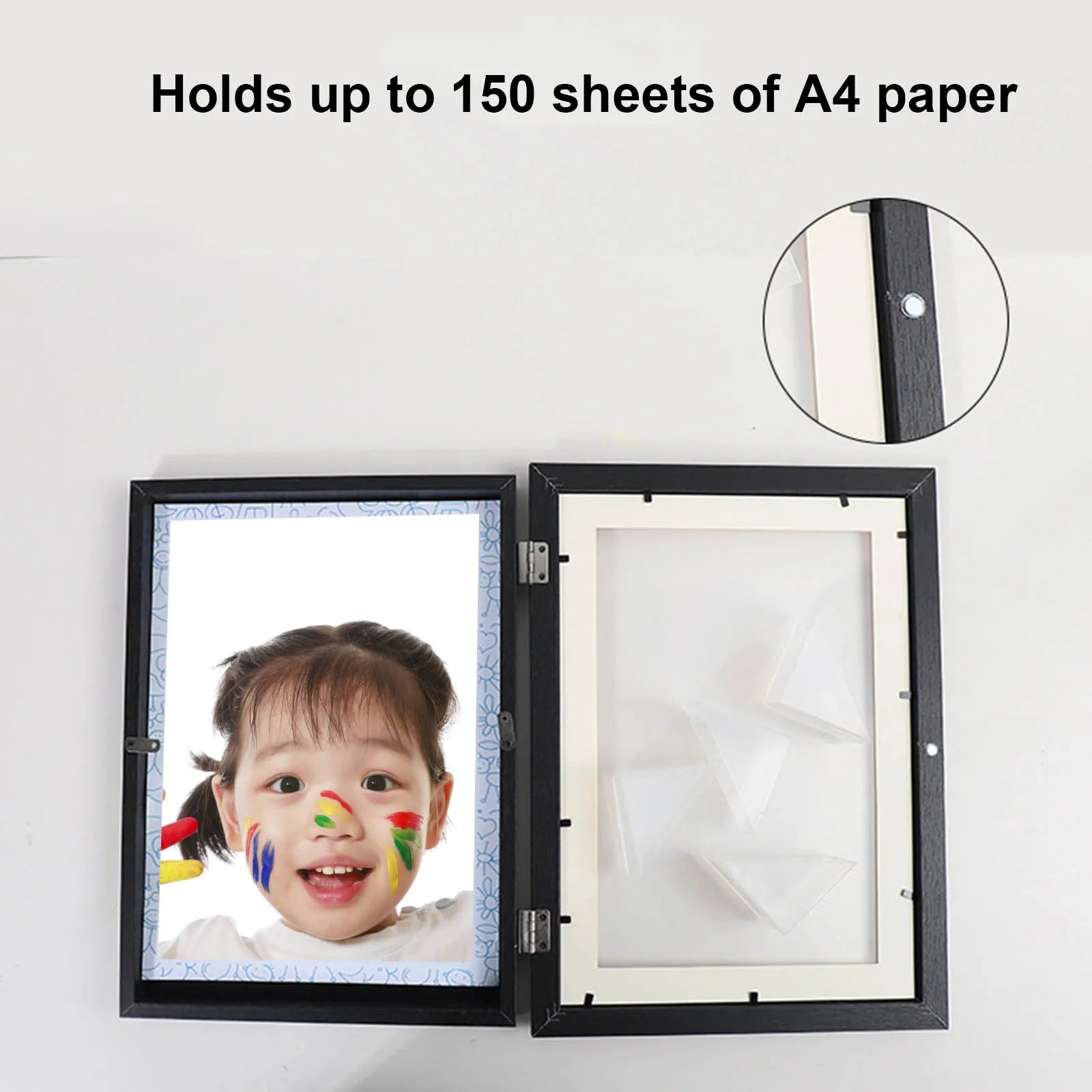 cadre photo en bois pour enfants et rangement peinture - vue 7 sur 7