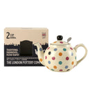 Théière céramique style britannique à pois pour thé