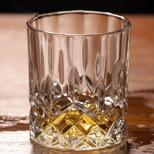 Lot verres whisky cristal relief bar maison élégant