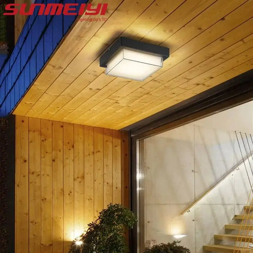 plafonnier extérieur étanche moderne pour jardin et balcon - vue 3 sur 8
