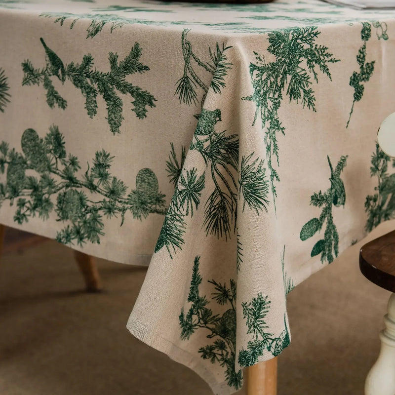 Nappe style américain motif feuilles imperméable table cuisine
