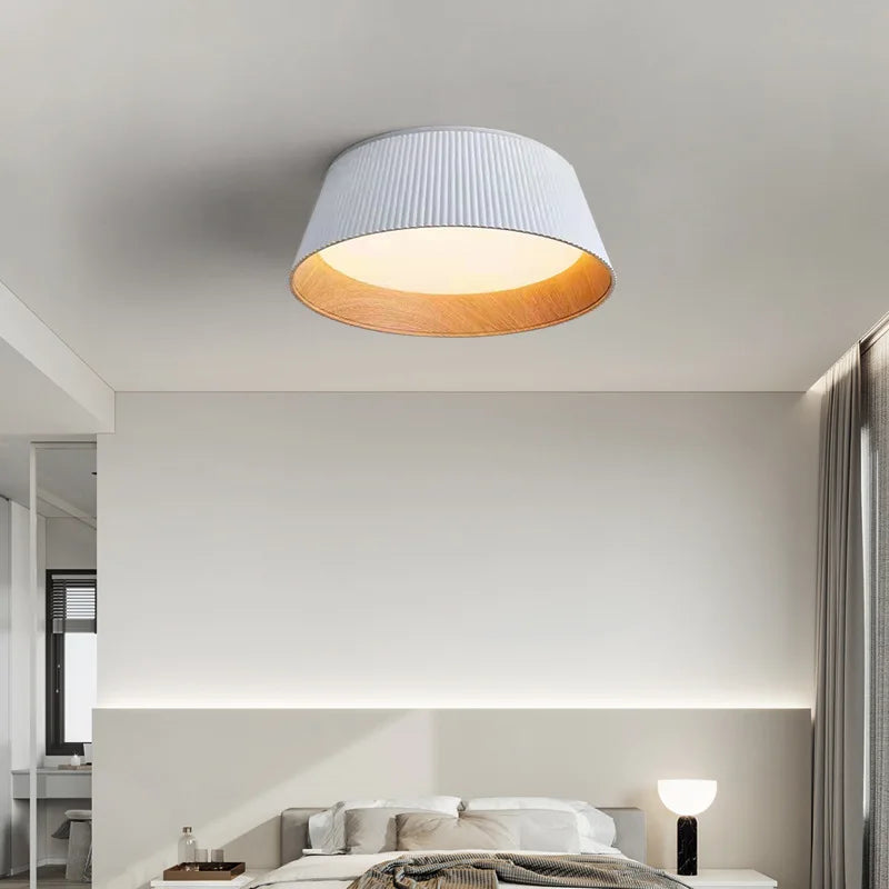 suspension plissée minimaliste en bois pour décoration intérieure