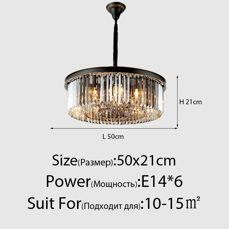 Lustre en cristal LED moderne américain salon salle à manger Villa suspension chambre plafond suspension lampe décor à la maison Lustre - vue 10 sur 21