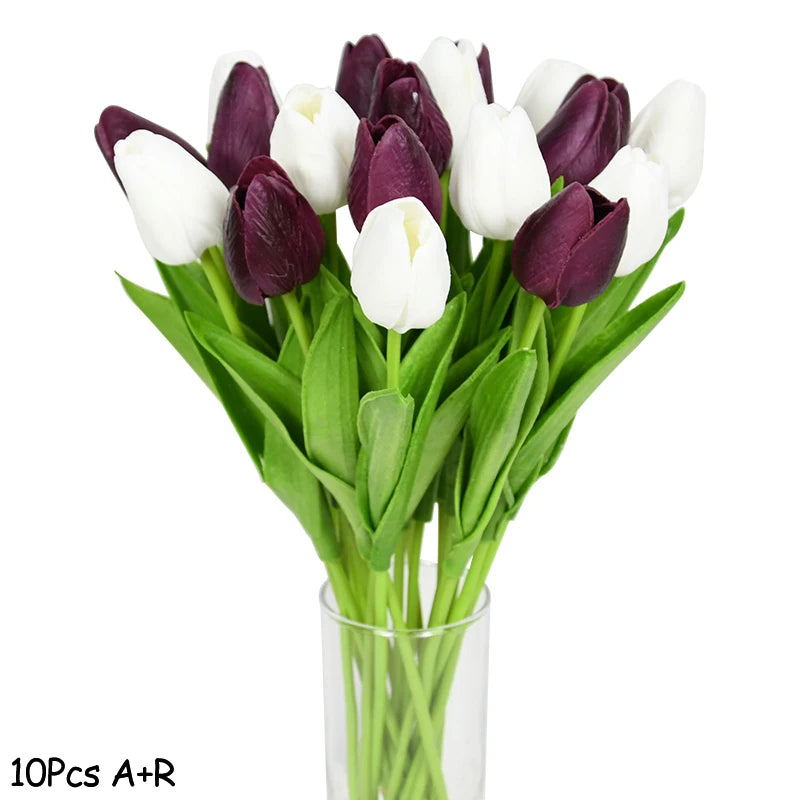 lot de 10 tulipes artificielles pour décoration de mariage et jardin - vue 18 sur 33