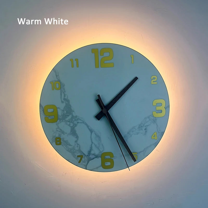 applique murale minimaliste nordique de luxe en marbre naturel avec led