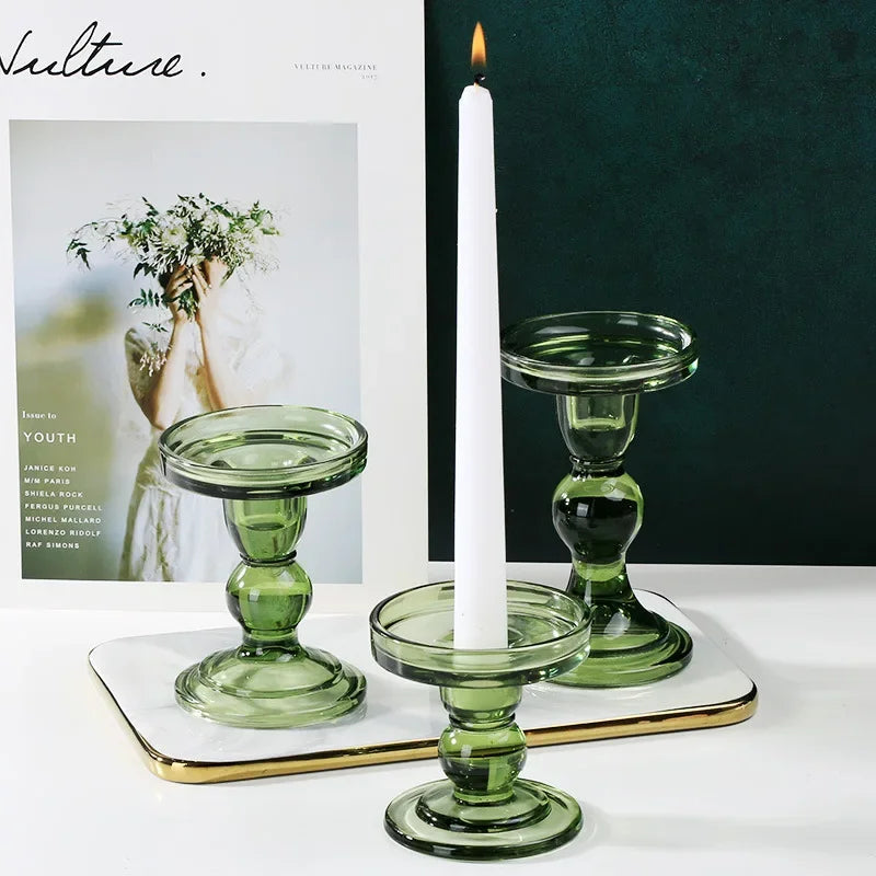 bougeoir en verre vintage style européen décoration intérieure et mariage