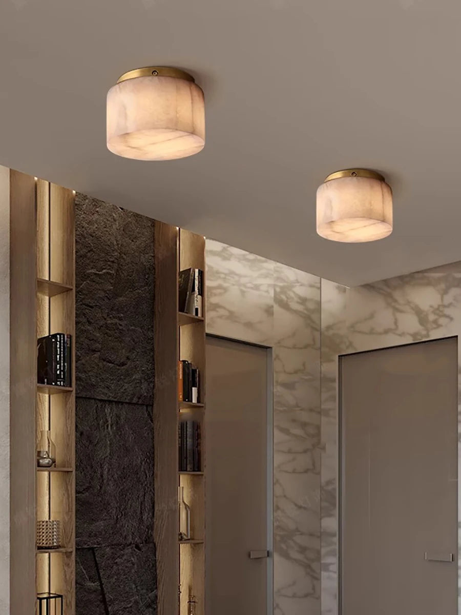 plafonnier led design moderne en marbre naturel haut de gamme - vue 6 sur 12