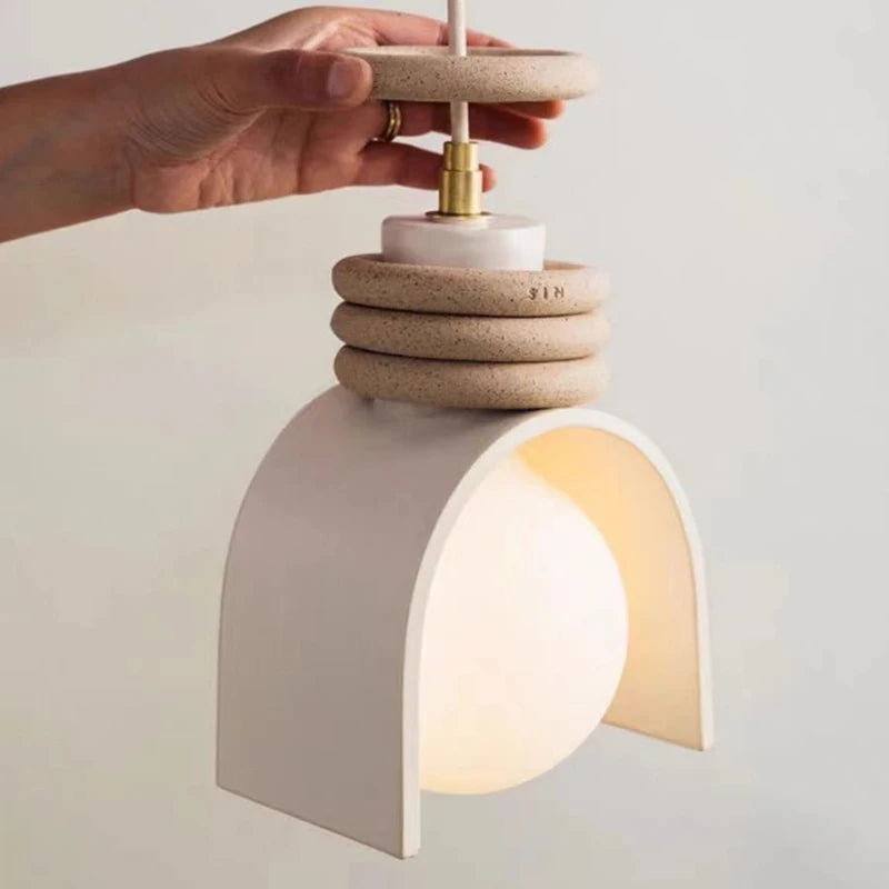 lampe led suspendue créative en résine avec cordon réglable pour intérieur - vue 5 sur 8