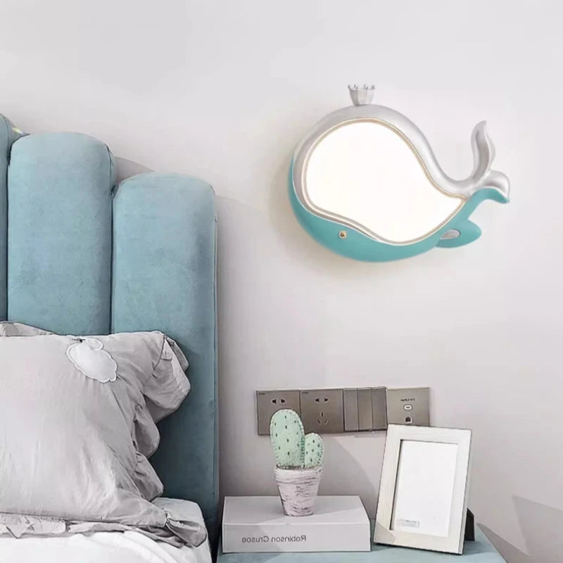 applique murale baleine mignonne pour chambre d enfant - vue 3 sur 9