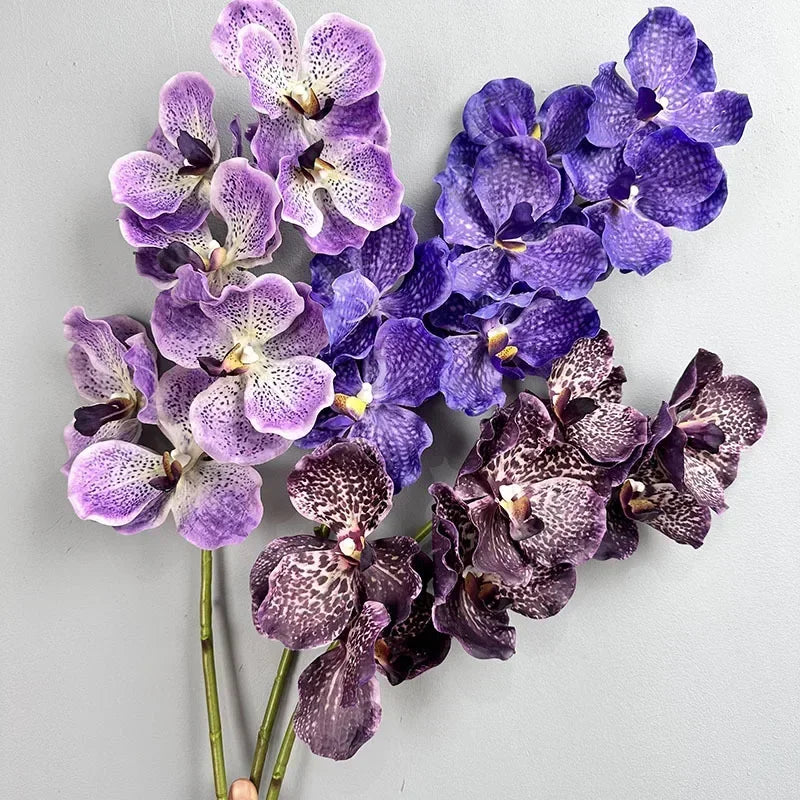 lot de 2 orchidées artificielles vanda pour décoration intérieure - vue 4 sur 12
