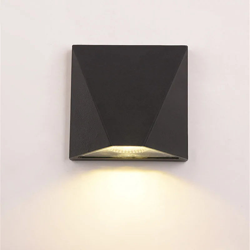 Applique murale carrée en aluminium moderne LED étanche extérieure et intérieure luminaria maison jardin cour décoration murale lumières créatives - vue 4 sur 7