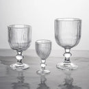 Ensemble verres vin rayés tige courte large ouverture