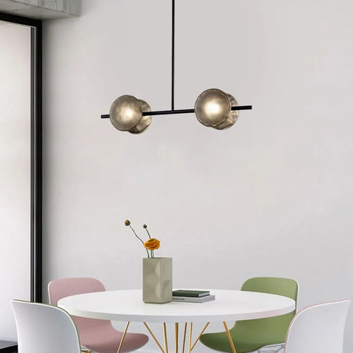suspension moderne en verre et métal hauteur réglable - vue 4 sur 7