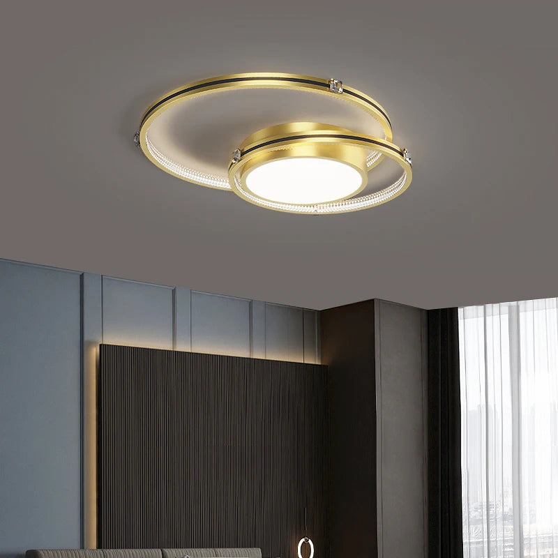 Lampe de lustre Led noir/or pour salon chambre décoration lustre moderne décor à la maison lustres de plafond luminaires - vue 6 sur 14
