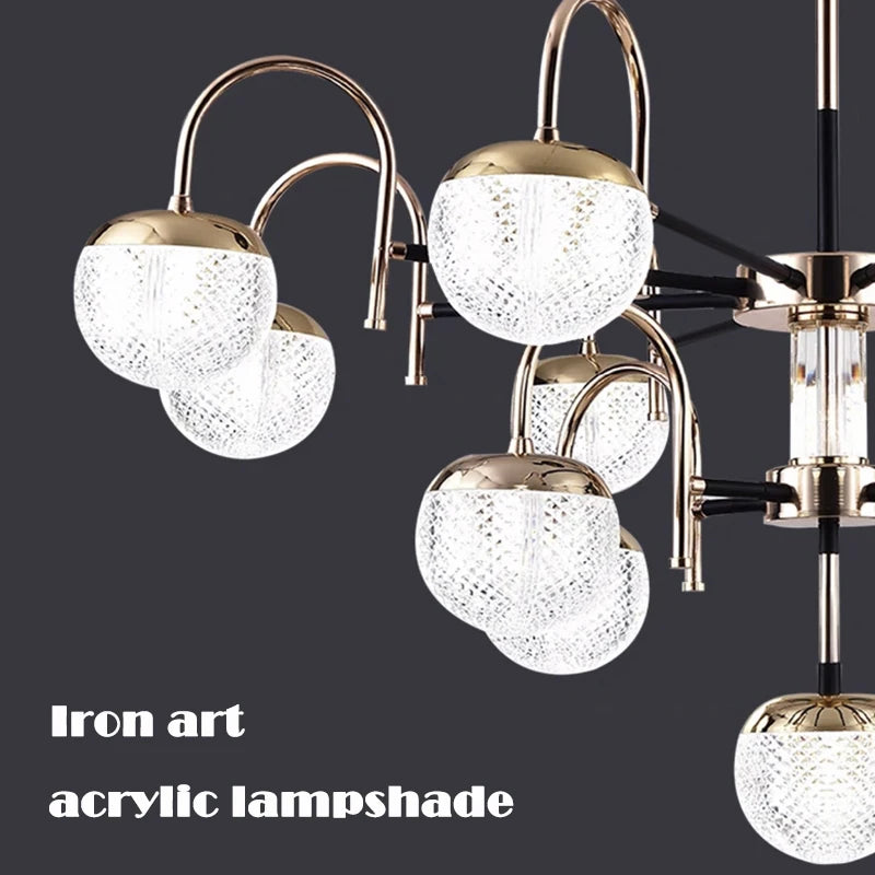 lustre moderne en fer forgé pour décoration intérieure - vue 4 sur 9