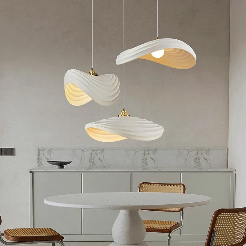 Nordic Minimalist Wabi Sabi Cream Style LED Dining Room Cafe Pendant Light Restaurant Bar Loft Home Decor Lamp Stairs Chandelier - vue 2 sur 19