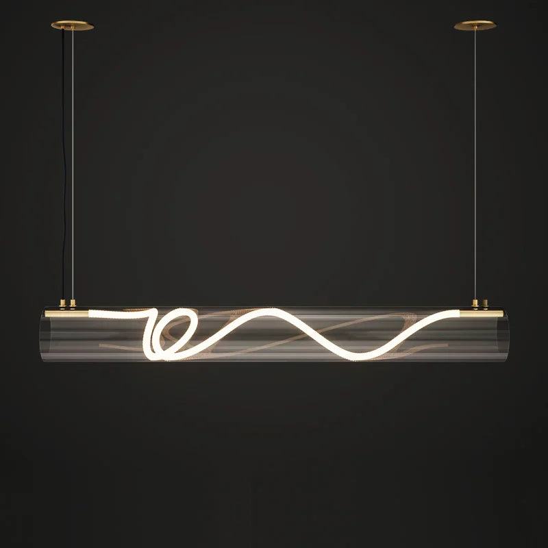 lampes suspendues long tube acrylique nordique pour restaurants et bars - vue 3 sur 9
