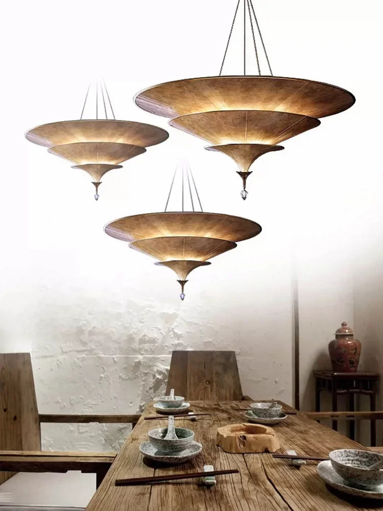 lustre d'ambiance bouddhiste pour décoration wabi sabi asiatique - vue 5 sur 8