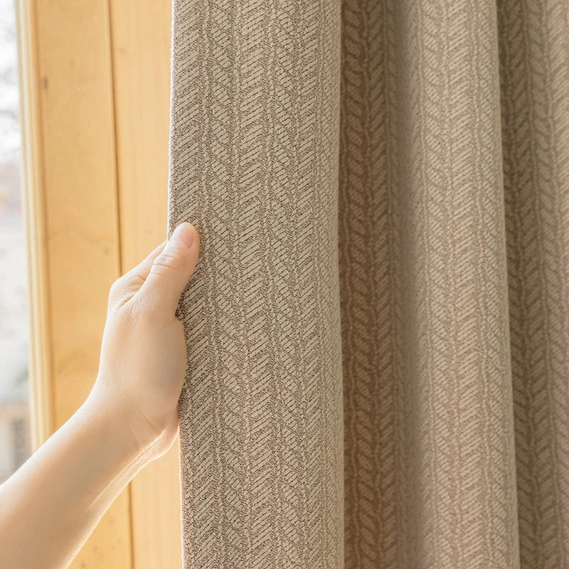 Rideau occultant motif feuilles style moderne salon chambre