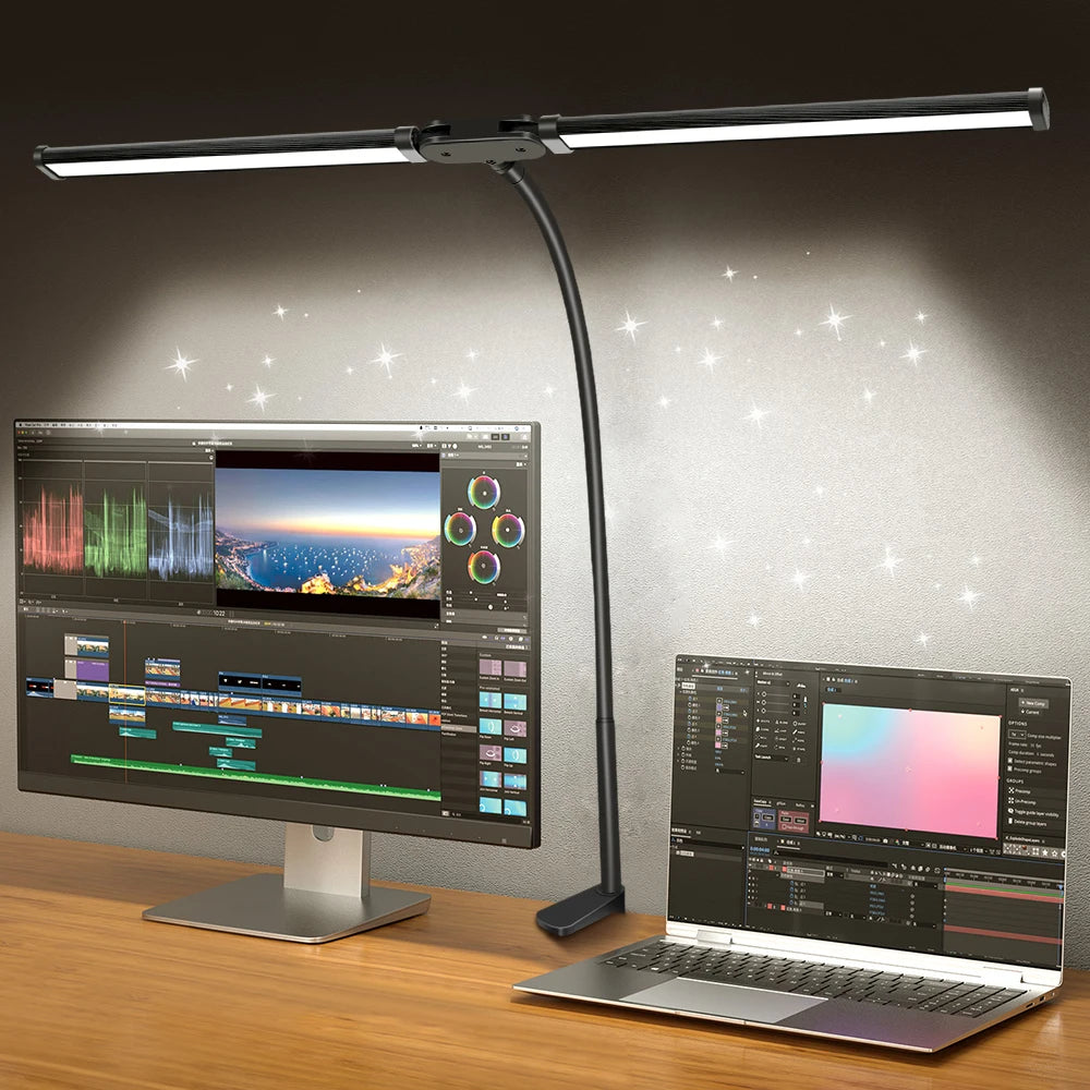 lampe de bureau led pliable à clip protection des yeux 3 modes 10 intensités - vue 8 sur 10