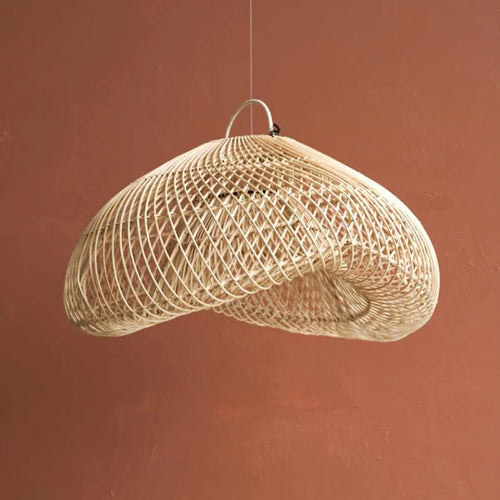 Lustre en rotin de style Wabi sabi fait à la main - vue 2 sur 7