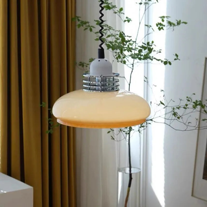 suspension rétractable nordique style bauhaus en verre pour bar restaurant - vue 6 sur 8