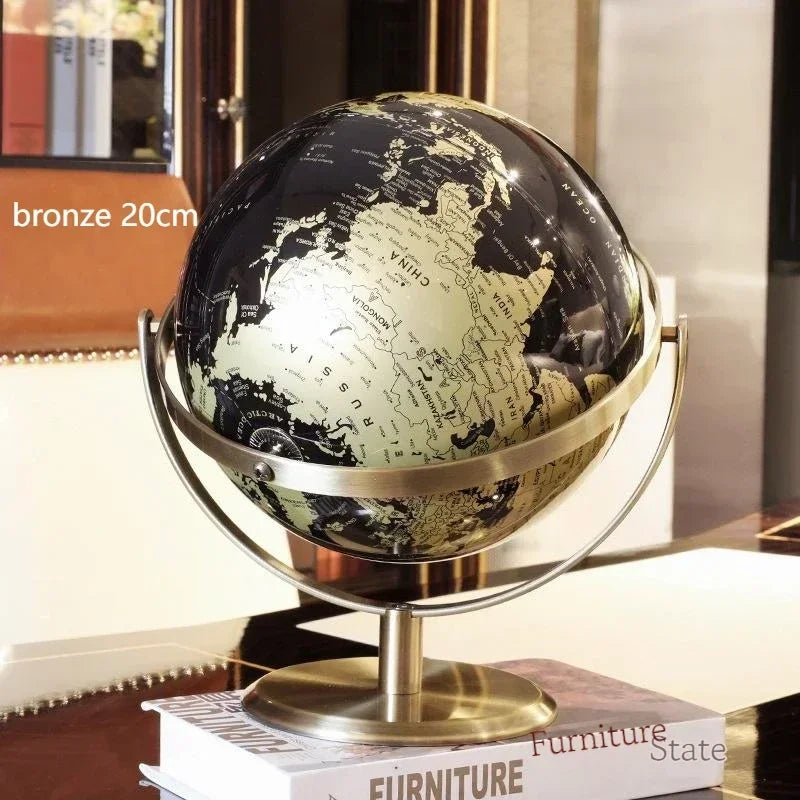 globe rotatif décoration artisanale style européen créatif pour bureau - vue 7 sur 11