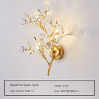 applique murale LED créative de luxe en cristal moderne