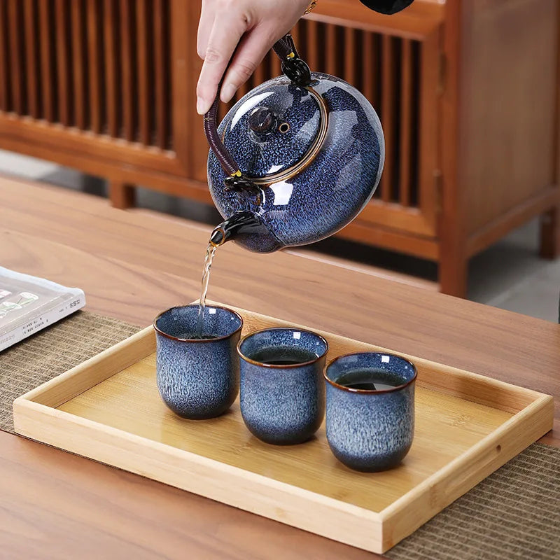 service the ceramique style japonais theiere filtre zen - vue 4 sur 6