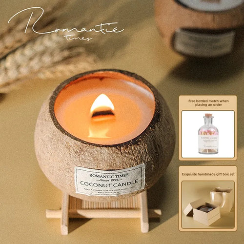 coffret cadeau bougie parfumée noix de coco souvenir de noël - vue 2 sur 20
