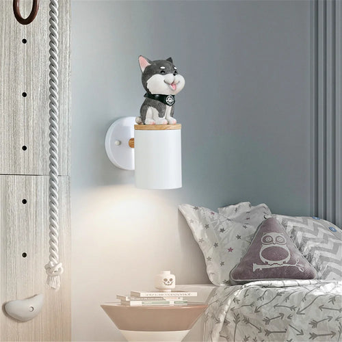 applique murale led créative chat et chien pour enfants - vue 5 sur 12