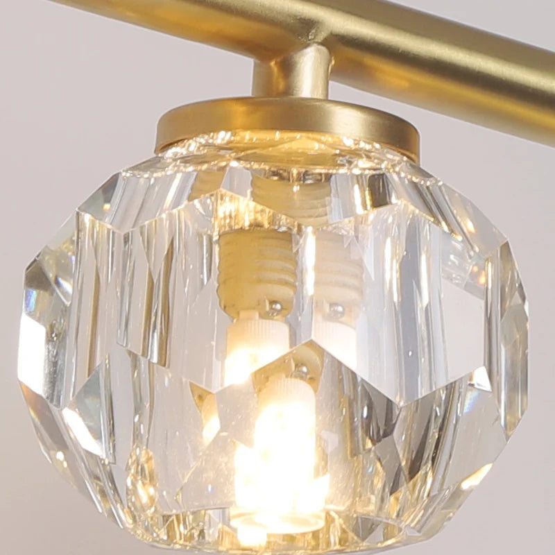 Led personnalité mode tout cuivre cristal miroir phare moderne Simple Anti-buée salle miroir phare - vue 5 sur 15