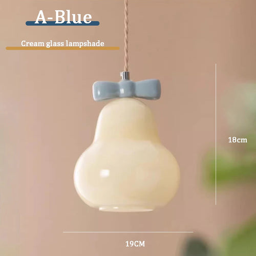 suspension en verre avec nœud rose pour chambre enfant - vue 13 sur 13