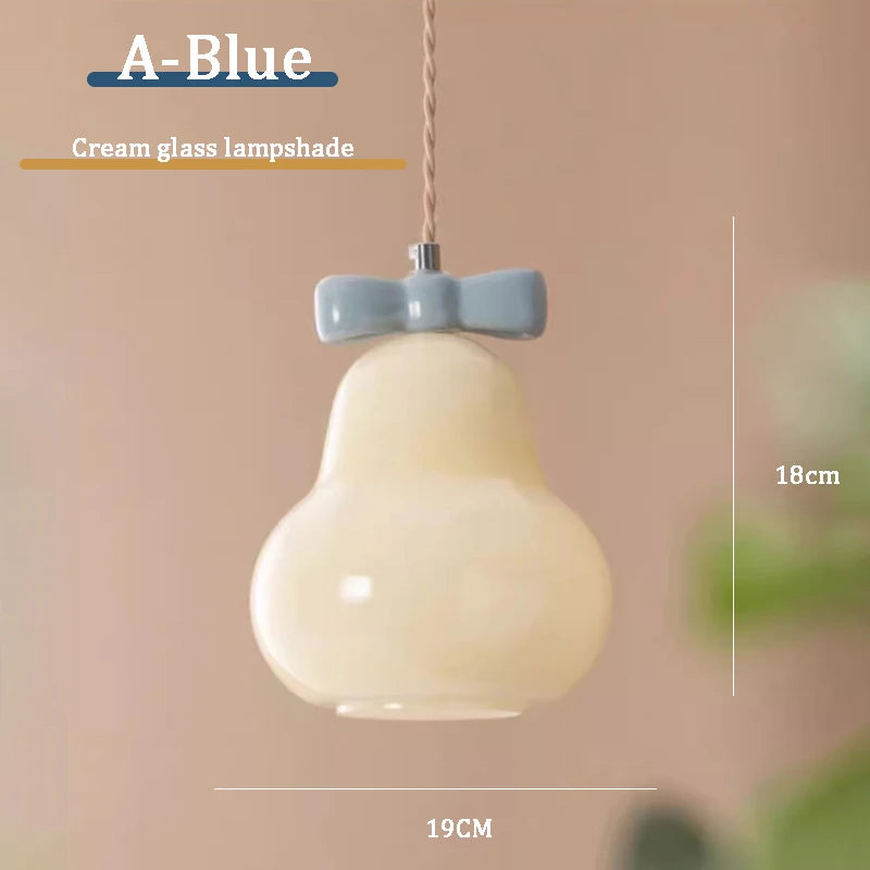 suspension en verre avec nœud rose pour chambre enfant - vue 12 sur 13