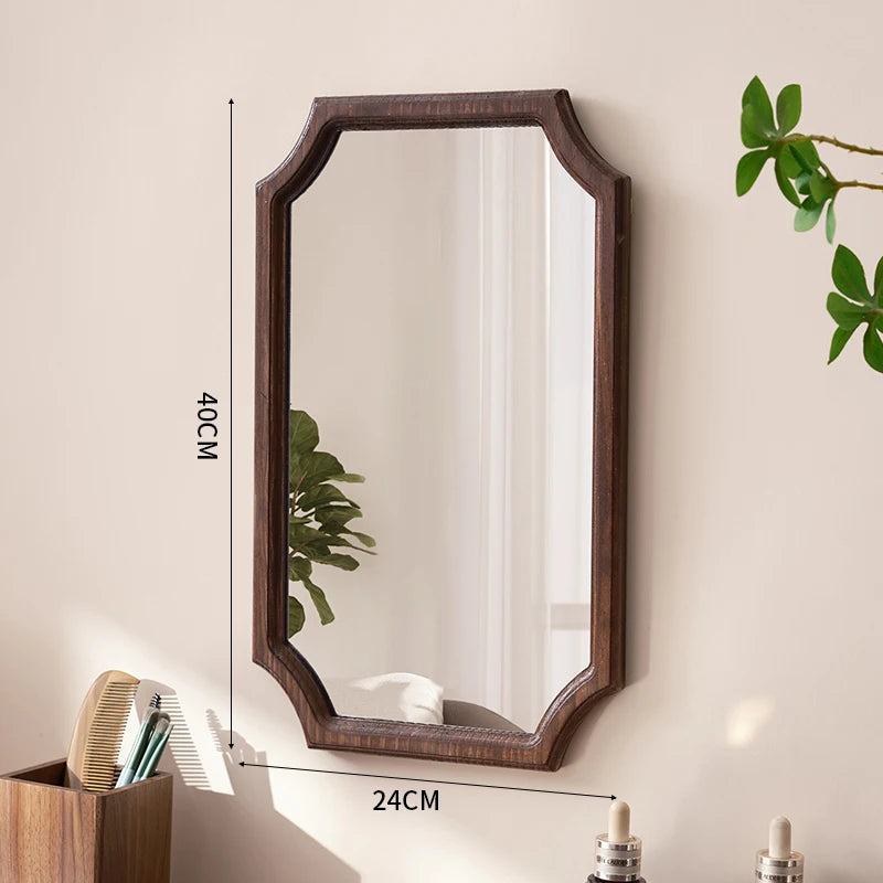 miroir vintage en bois massif pour maquillage étanche et antirouille - vue 8 sur 15